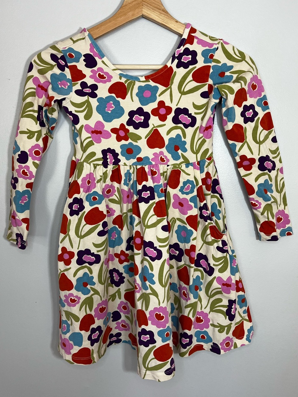 Hanna Andersson Floral Long Sleeve Skater Dress Girls 5